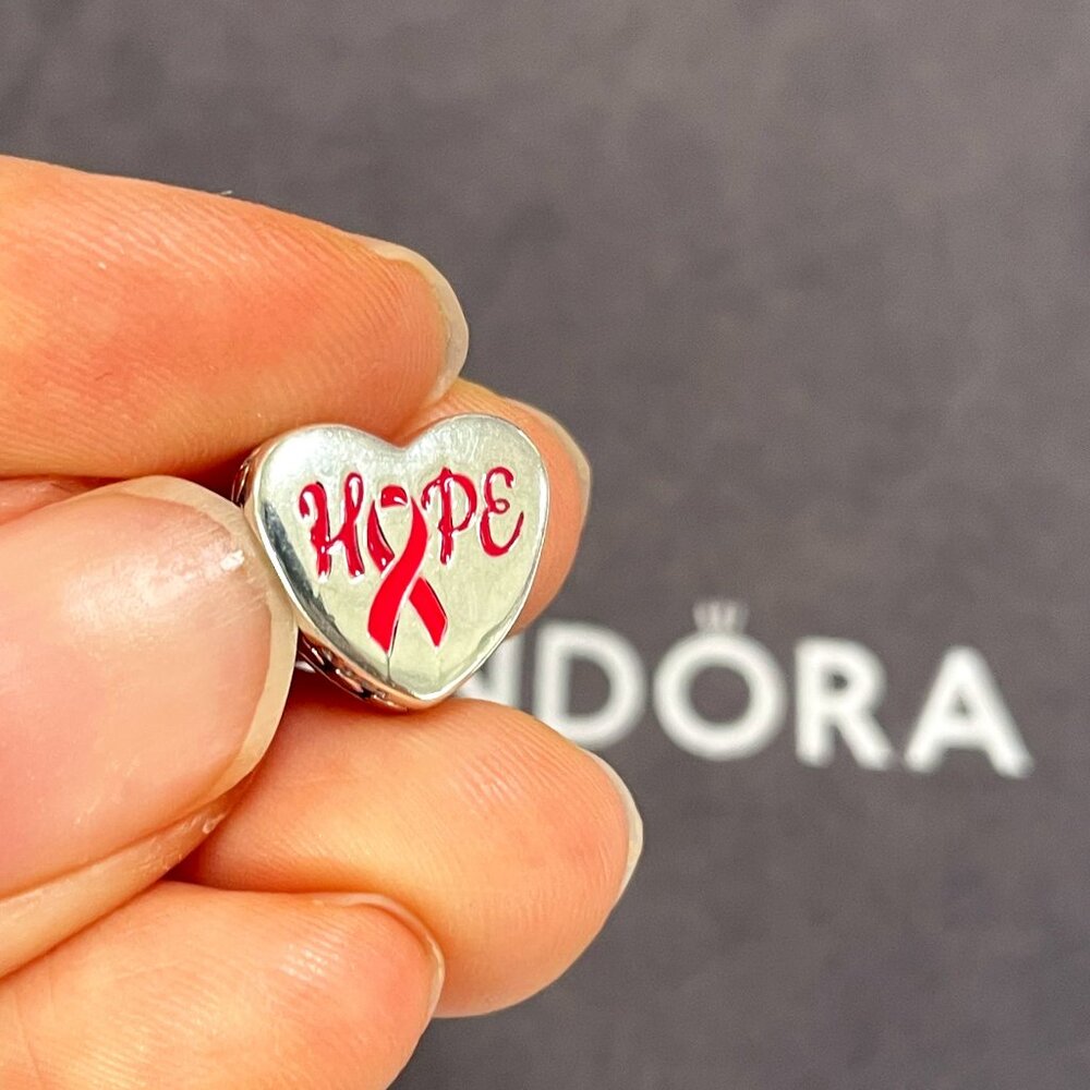 Pandora Hope Pink Ribbon Pendant - Picture 1 of 4